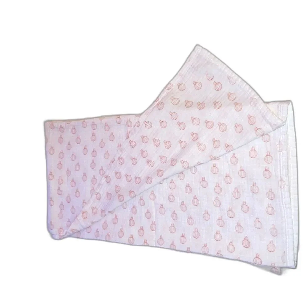 WHITEWRAP Muslin Swaddle Blanket Soft Cotton Little Orange Air Balloons 47 in